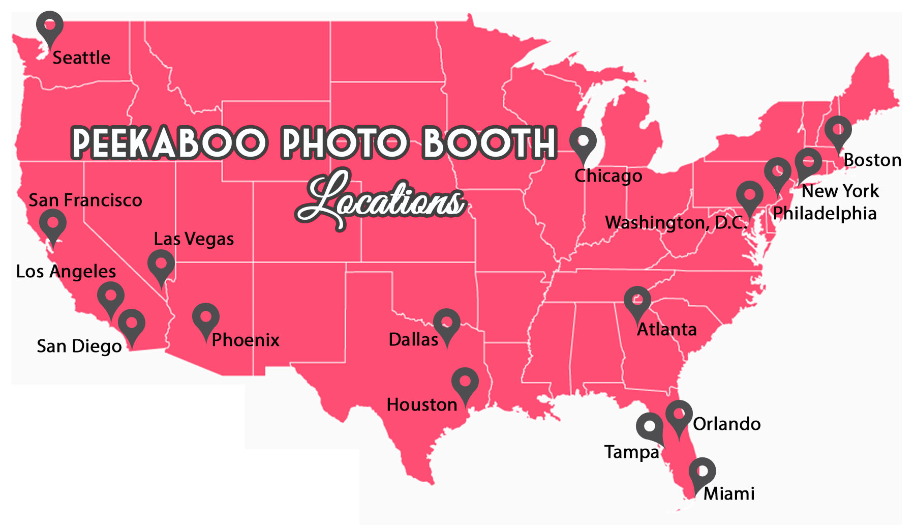 Peekaboo Photo Booth Locations Map